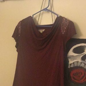 Red shirt with sequins